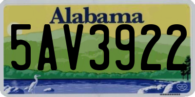 AL license plate 5AV3922