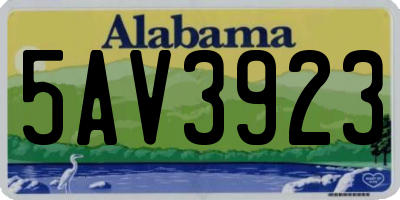 AL license plate 5AV3923