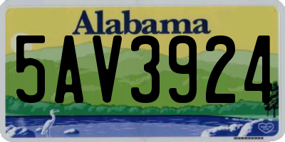 AL license plate 5AV3924