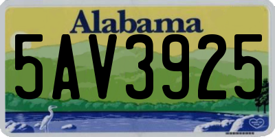 AL license plate 5AV3925