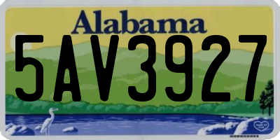AL license plate 5AV3927