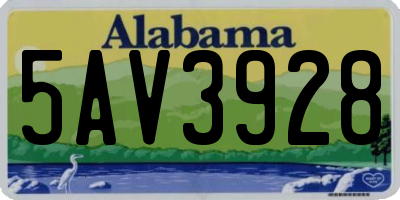 AL license plate 5AV3928