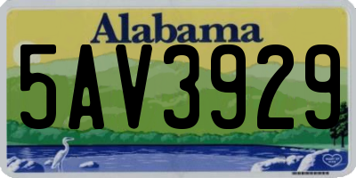 AL license plate 5AV3929