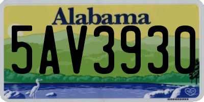 AL license plate 5AV3930