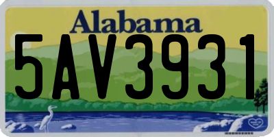 AL license plate 5AV3931