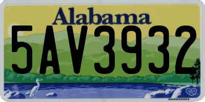 AL license plate 5AV3932