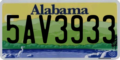 AL license plate 5AV3933