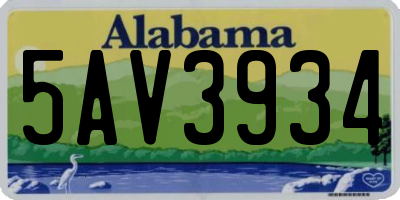 AL license plate 5AV3934