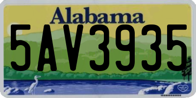 AL license plate 5AV3935