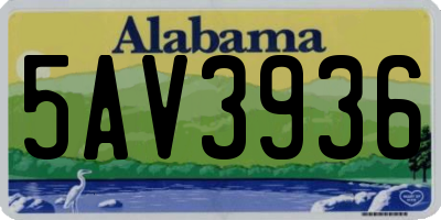 AL license plate 5AV3936