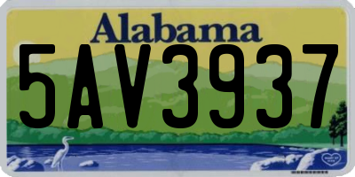 AL license plate 5AV3937