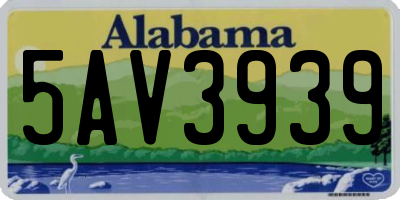 AL license plate 5AV3939