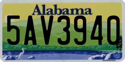 AL license plate 5AV3940