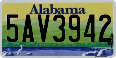AL license plate 5AV3942