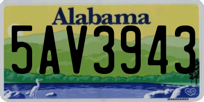 AL license plate 5AV3943