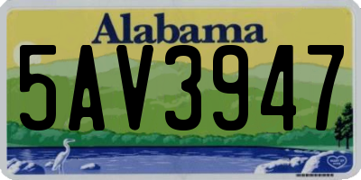 AL license plate 5AV3947