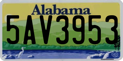AL license plate 5AV3953