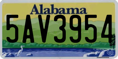 AL license plate 5AV3954