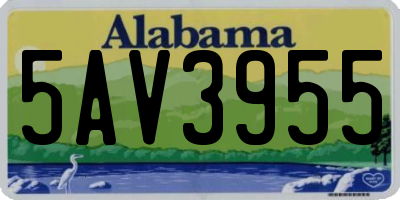 AL license plate 5AV3955