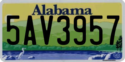 AL license plate 5AV3957