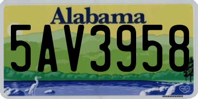 AL license plate 5AV3958