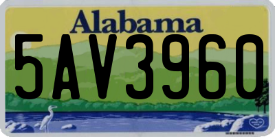 AL license plate 5AV3960