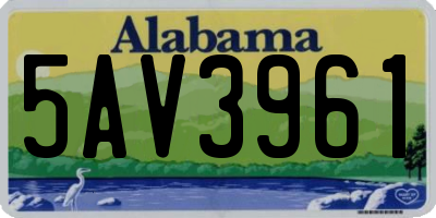 AL license plate 5AV3961