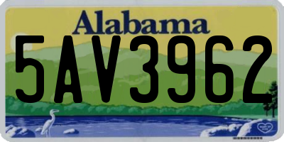AL license plate 5AV3962