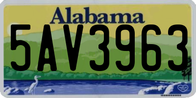AL license plate 5AV3963