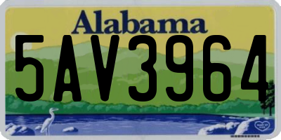 AL license plate 5AV3964