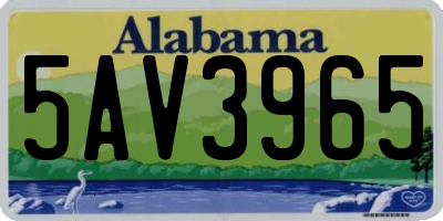 AL license plate 5AV3965
