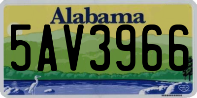 AL license plate 5AV3966