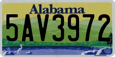 AL license plate 5AV3972