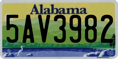AL license plate 5AV3982
