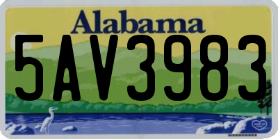AL license plate 5AV3983
