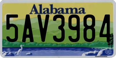 AL license plate 5AV3984