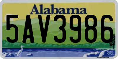 AL license plate 5AV3986