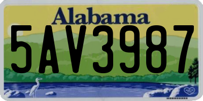 AL license plate 5AV3987