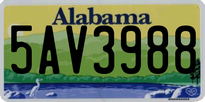 AL license plate 5AV3988
