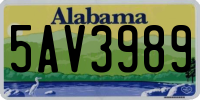 AL license plate 5AV3989