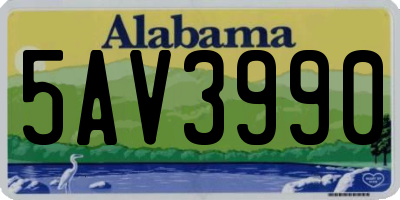 AL license plate 5AV3990