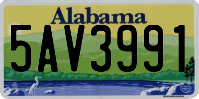 AL license plate 5AV3991