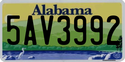 AL license plate 5AV3992