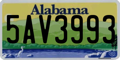 AL license plate 5AV3993