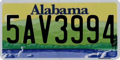 AL license plate 5AV3994
