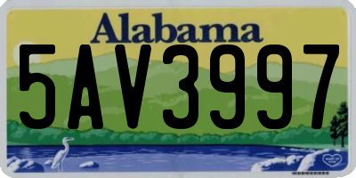 AL license plate 5AV3997