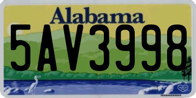 AL license plate 5AV3998
