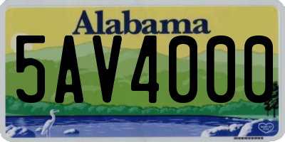 AL license plate 5AV4000