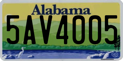 AL license plate 5AV4005