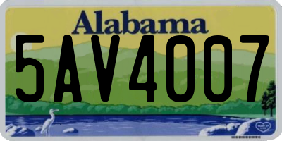 AL license plate 5AV4007